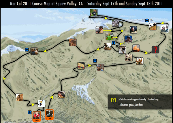 Map of the Tough Mudder Course