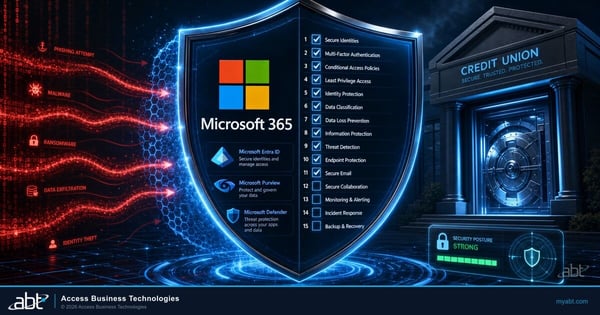 Microsoft 365 security settings checklist for credit union IT teams