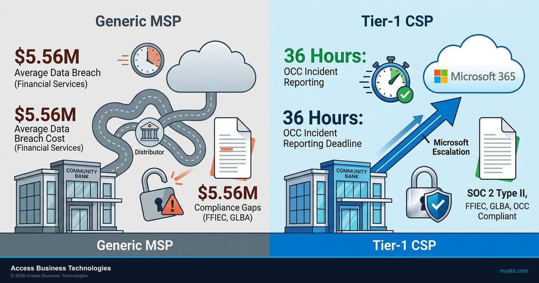 Featured image for Why Community Banks Need a Tier-1 Cloud Solution Provider, Not a Generic MSP