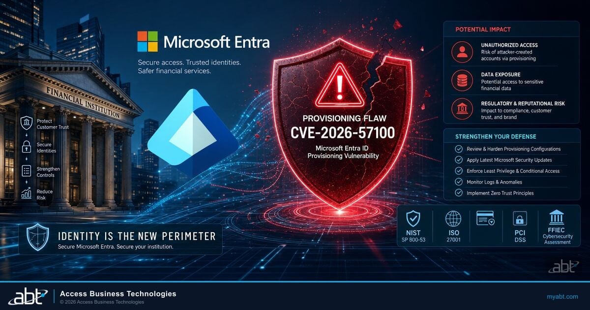 Microsoft Entra Provisioning Flaw (CVE-2026-57100): What Financial Institutions Must Verify